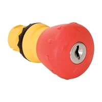 Allen-Bradley 800F Pushbutton 22.5mm Non-Illum Plastic E-Stop Mushroom Head Key Release 40mm Red