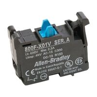 Allen-Bradley 800F NO  Latch Screw Contact Block 1 N.C. for 22.5mm Pushbutton Low Voltage