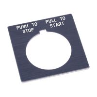 Allen-Bradley 800H Legend Plate 47 X47mm, Standard, Push-To-Stop/Pull-To-Start, Grey