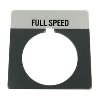 Allen-Bradley 800T Legend Plate 46 x 47mm Gray FULL SPEED for 30.5mm Pushbutton