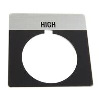 Allen-Bradley 800T Legend Plate 46 x 47mm Gray HIGH for 30.5mm Pushbutton