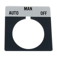 Allen-Bradley 800T Legend Plate 46 x 47mm Grey OFF MAN ON for 30.5mm Pushbutton