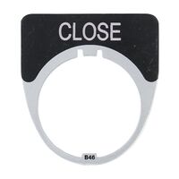 Austrol N100 Legend Plate Close Black 41 x 45mm Medium to suit N100 operators and indicators