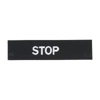 Sprecher and Schuh D7 Legend Plate 30 x 40mm Snap-In Black with White Text STOP