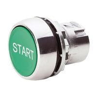 Sprecher and Schuh D7 Pushbutton 22.5 mm Head Only Metal Momentary Flush Green Cap START Non Ill