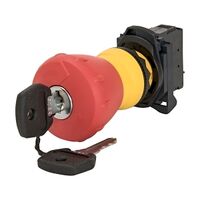 Sprecher and Schuh D7 Keyed E Stop 22.5mm Complete Plastic 2 POS 40mm Operator TTR Red 3825 1NC