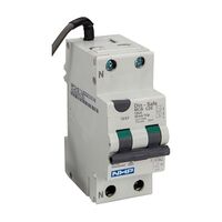 NHP DIN-T Residual Current Device Short Body w/ Overcurrent 10kA 6A 1Pole and N C Curve 30mA Type AC