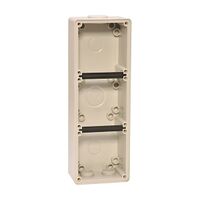 NHP ISO Back Box/Base, 3 Gang (1 x 3) - Large 63mm depth, Grey