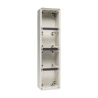 NHP ISO Back Box/Base, 4 Gang (1 x 4) - Inline 63mm depth, Grey