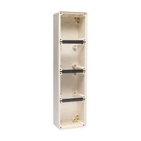 NHP ISO Back Box/Base, 4 Gang (1 x 4) - Inline 63mm depth, Resistant White