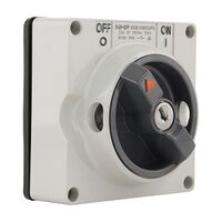 NHP ISO Surface Switch - Key, Lock in OFF, 3 Pole 32A 500V AC, w/o Base, Grey