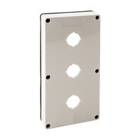 NHP ISO Cover - Cutout (3 x 22 5mm), 2 Gang - Shallow D38mm, Grey
