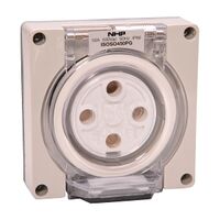 NHP ISO Socket Outlet, 4 Round Pins 50A 500V AC, w/o Base, Grey