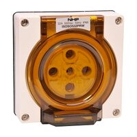 NHP ISO Socket Outlet, 5 Round Pins 32A 500V AC, w/o Base, Resistant White