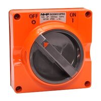 NHP ISO Surface Switch, 3 Pole 10A 500V AC, w/o Base, Resistant Orange
