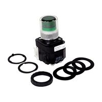 Allen-Bradley 800H Pushbutton 30.5mm Complete PL FS EXT HD LED TRANF 120V AC 1NO 1NC Green