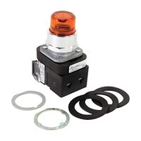 Allen-Bradley 800T PB 30.5mm FS Terminal Guard Ext Head Mom. Illum LED 120V 1 N.O. 1 N.C. Amber