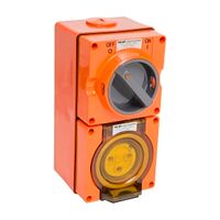 NHP ISO Switched Socket Outlet, 3 Round Pins 20A 250V AC, with Base, RO
