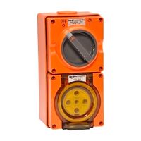 NHP ISO Switched Socket Outlet, 5 Round Pins 32A 500V AC, with Base, RO
