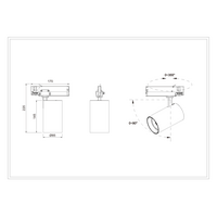 40w Three Phase Track Head Black