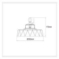 200w UFO Highbay 6000K - Black