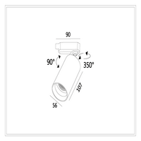 GU10 Track Light Black, No Globe