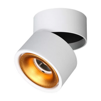 Round Surface Mount Black+Gold Tri Color 12w