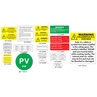 Accessory Grid Connect Label Kit w/Information Site Plan for 4 strings meets AS/NZS 5033:2021 (ASE1107SJ)