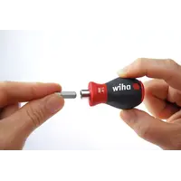 Screwdriver with bit magazine magnetic