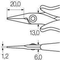 Electronic needle nose pliers 135 mm | -