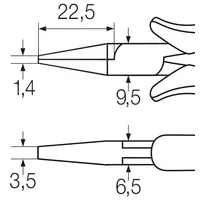 Professional ESD flat-nose pliers 120 mm | -