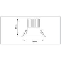 12W Fixed Spot COB Downlight - White