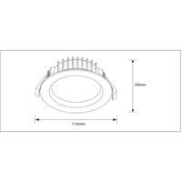 13W Recessed Tri-Colour Downlight - White