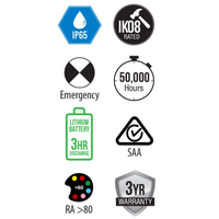 4ft T8 Tube Emergency Batten - Weatherproof