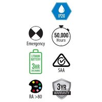 2ft LED Strip Emergency Batten - Prismatic