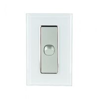 SW1/DS - 1 Gang 16 Amp Switch White on Silver