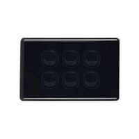 N/SW6/BLK - 6 Gang 16 Amp Switch Black