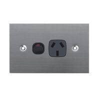 GPO1/SS/BLK - 316 Stainless Steel Single GPO Black