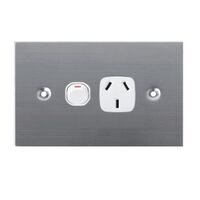 GPO1/SS/WH - 316 Stainless Steel Single GPO White
