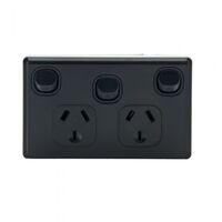 N/GPO2X/BLK - Double 10 Amp Ex Switch Black