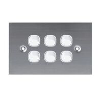 SW6/SS/WH - 316 Stainless Steel 6 Gang 16 Amp Switch