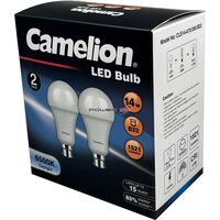 CAMELION LED LIGHT GLOBE 14W 240V BAYONET 2PK - DAYLIGHT 6500K