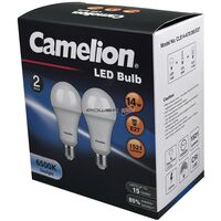 CAMELION LED LIGHT GLOBE 14W 240V EDISON 2PK - DAYLIGHT 6500K