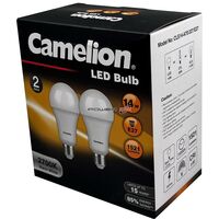 CAMELION LED LIGHT GLOBE 14W 240V EDISON 2PK - WARM 2700K