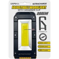 ULTRACHARGE ADJUSTABLE WORKLIGHT WITH CARABINER CLIP