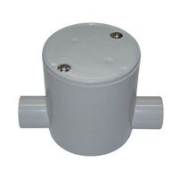 Junction Box Deep 2 Way Entry PVC 25mm Grey