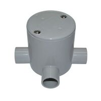 Junction Box Deep 3 Way Entry PVC 20mm Grey