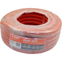 Tripac Heavy Duty PVC Corrugated Conduit Orange 20mm X 10m