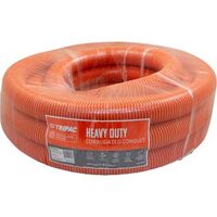 Tripac Heavy Duty PVC Corrugated Conduit Orange 50mm X 10m