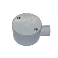 Shallow Junction Box 1-Way Entry 20mm Grey